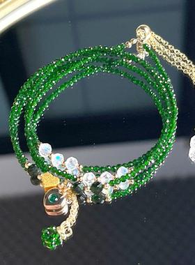 14k包金绿砂石蓝色切面