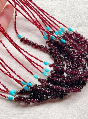 石榴天然就红色原碎抛光