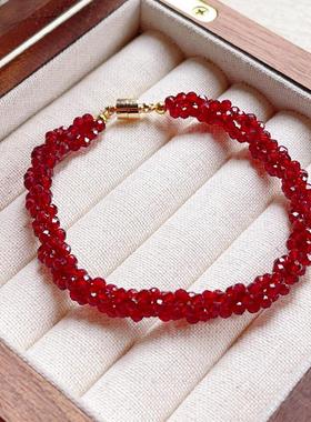 小红书尖晶石手链多股编