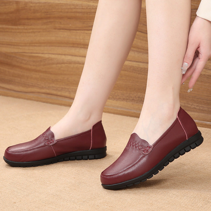 妈妈鞋皮鞋真皮平底中老年鞋子脚宽单鞋软底软面舒适女鞋大码中年,淘宝优惠券,粉丝福利购,淘宝优惠卷