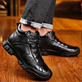 Удерживающие тепло утепленные зимние ботинки, из натуральной кожи