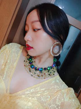 原创设计风古董幻彩星空琉璃项链