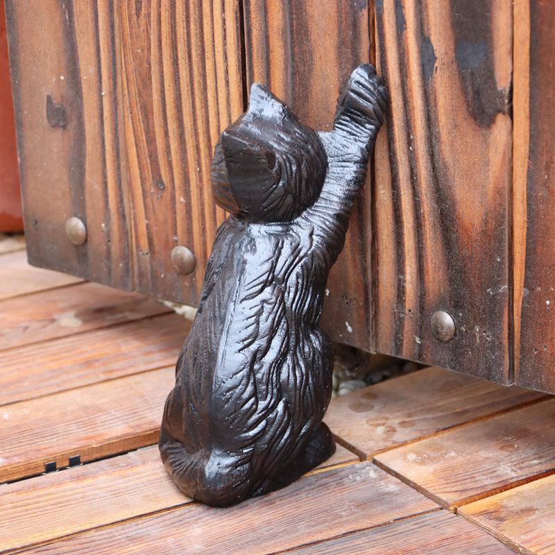 欧式铸铁艺复古创意门挡小猫门档塞门顶家居装饰防风免打孔阻门器 - 图1