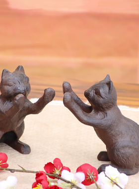 欧式夹书器小猫i铁艺铸铁复古仿旧书档乔迁礼物书立架书靠送礼摆