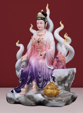 汉白玉狐家像体九尾狐娘娘神像九姑娘九尾狐像九尾白狐灵狐供像