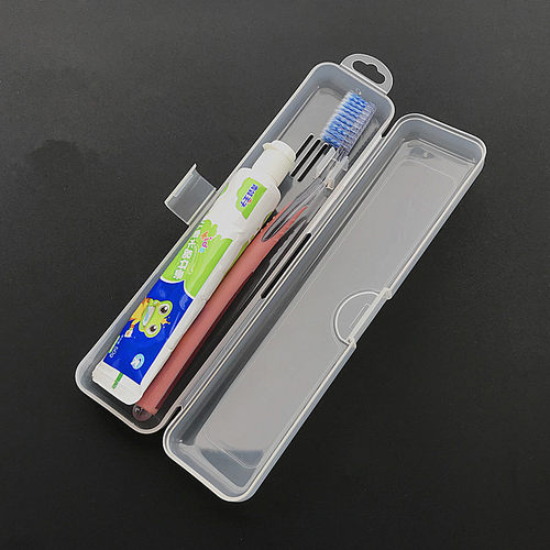 牙刷盒便携式透明收纳盒出差旅行透气抑菌卡扣盒子牙具盒组合套装-图0