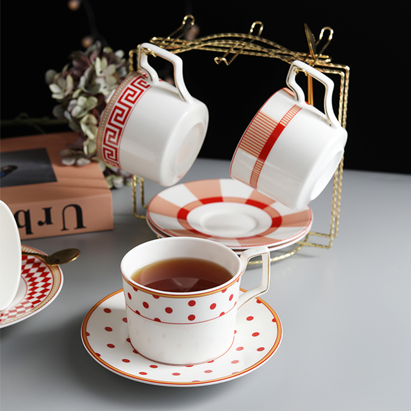 北欧轻奢骨瓷咖啡杯子高档精致宫廷风英式下午茶茶具花茶杯碟套装 - 图0