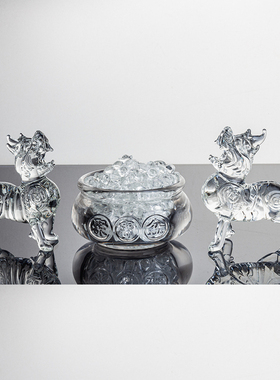 琉璃水晶貔貅摆件透明色