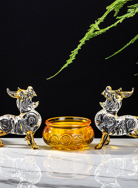 水晶动物貔貅开业客厅招财聚宝盆