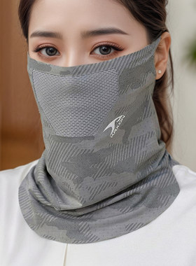 防晒口罩女夏季遮脸防紫外线冰丝护颈脖子遮阳面罩户外骑行运动
