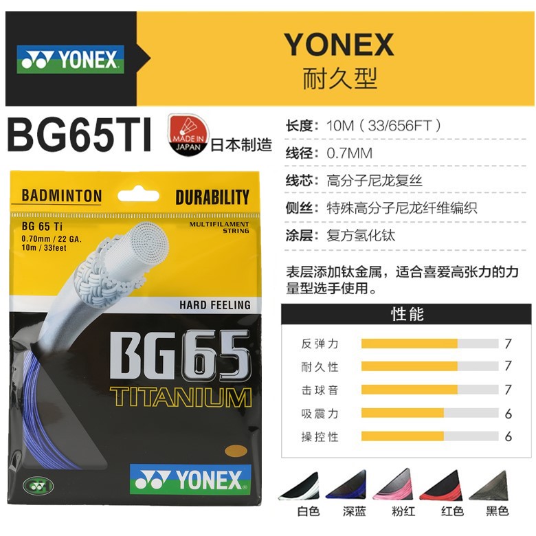 真YONEX尤尼克斯羽毛球线耐打ch高弹NBG95/80P/80/AB/66U拉线穿线-图0