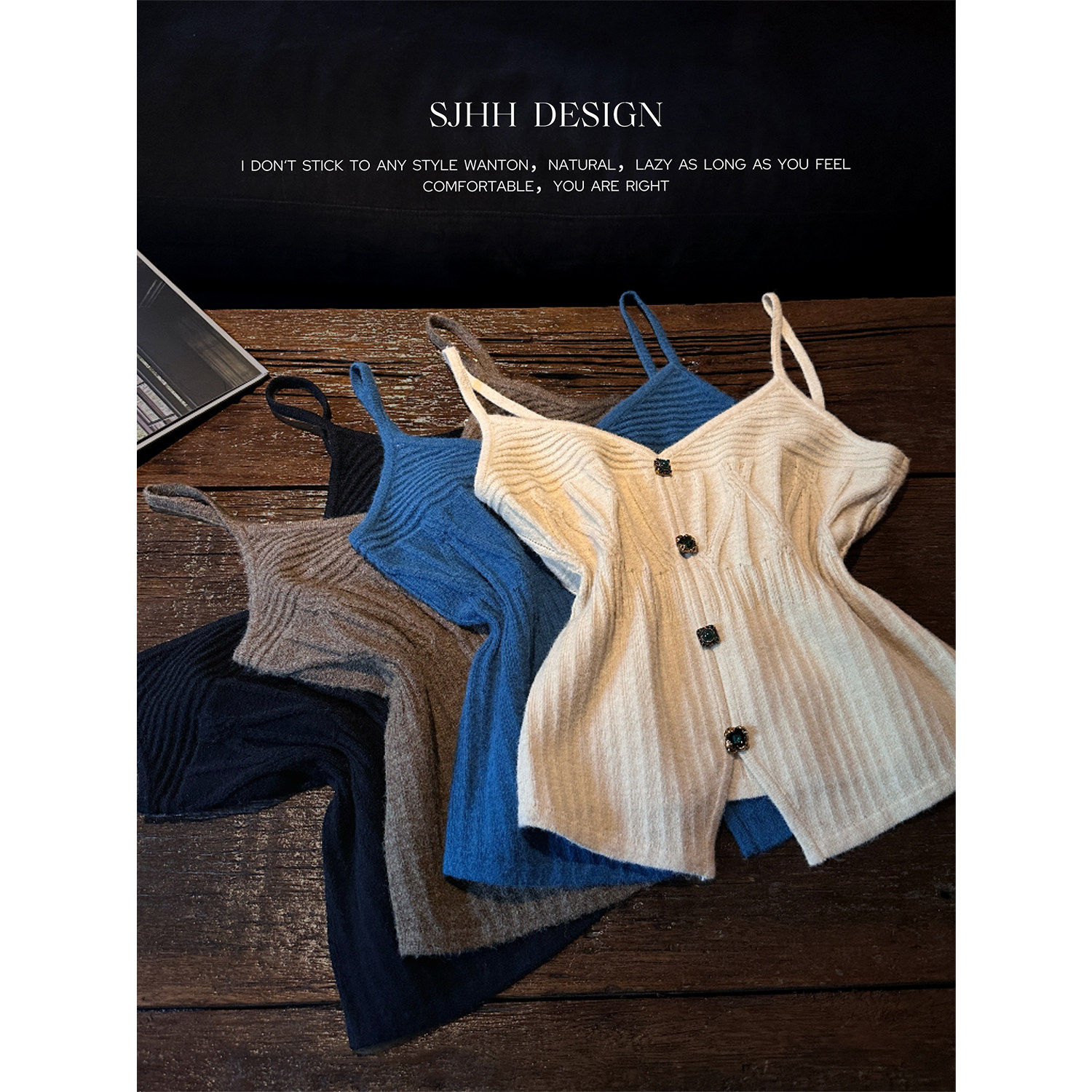 【哼哈冰冰】【望楚】国风针织小吊带背心女内搭中式美背上衣新款,淘宝优惠券,粉丝福利购,淘宝优惠卷