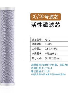 适用复旦申花水管家MR005U-D/003S-Q3C净水机器通用活性炭超滤芯