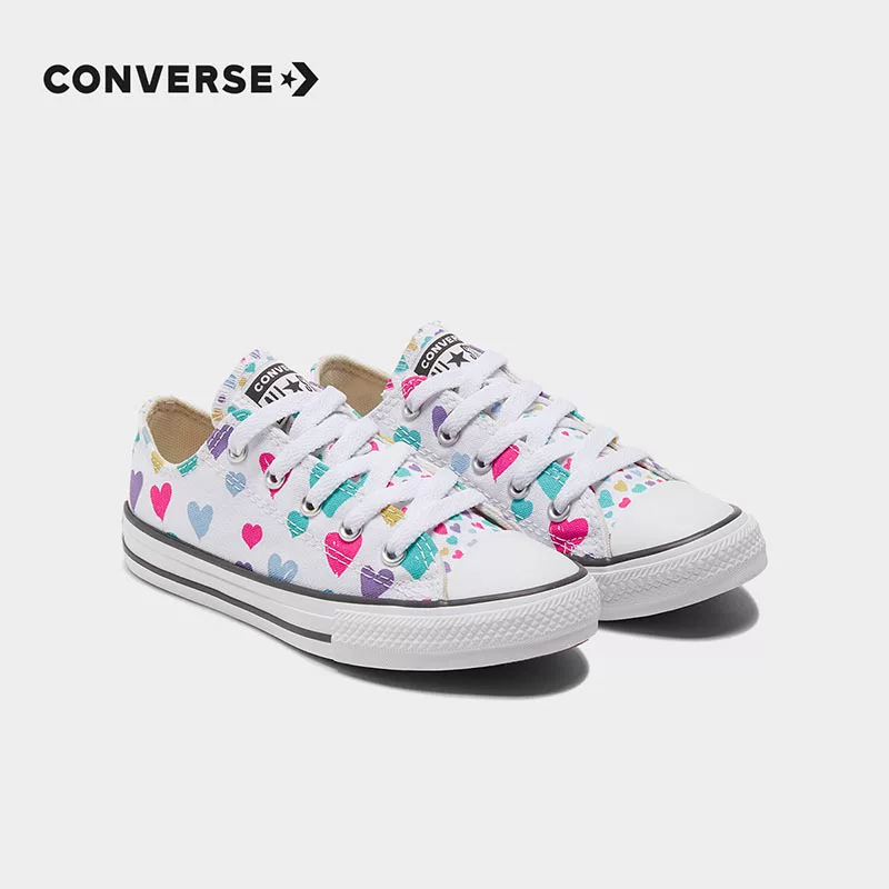Converse детские кроссовки, детские кроссовки 2022 лето девочка большая любовь узор повседневные низкие канвасовые