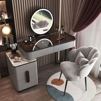 Glass Dresser Bedroom Light Luxurious Wind Makeup Bench Modern Minima 2021 New Makeup Table Containing Cabinet