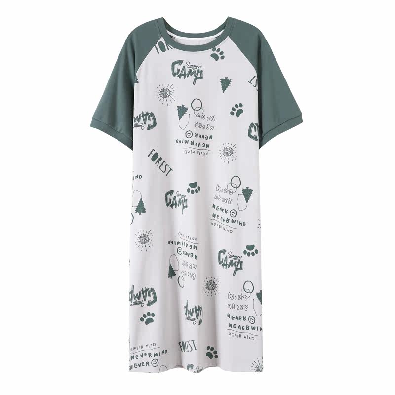 夏季纯棉短袖睡裙韩版清新连衣裙子 安思梦睡裙