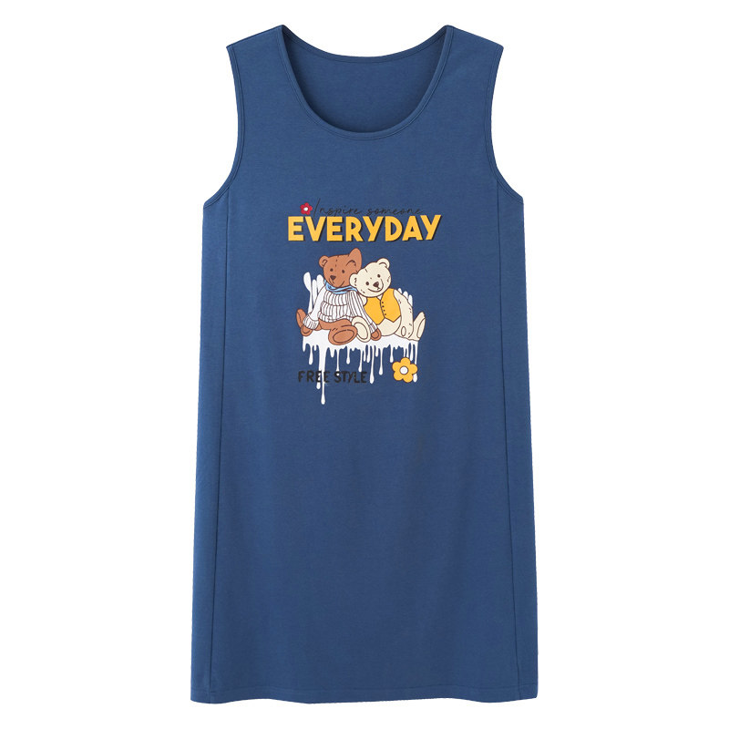 睡裙女士纯棉无袖韩版卡通连衣裙 安思梦睡裙