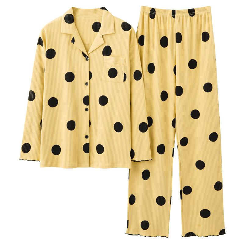 春秋季纯棉长袖2021年新款气质睡衣 安思梦睡衣/家居服套装