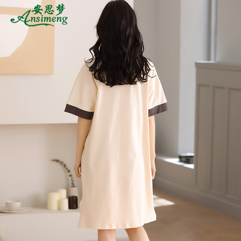 夏季新款短袖纯棉甜美卡通休闲睡裙 安思梦睡裙