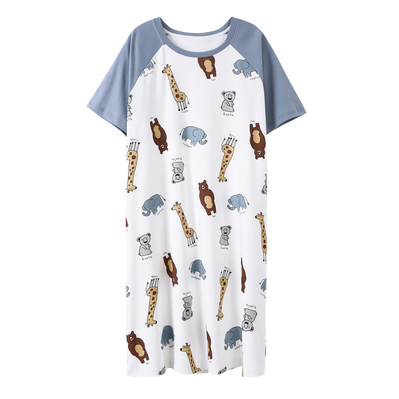 夏季纯棉短袖卡通韩版宽松女睡衣 安思梦睡裙