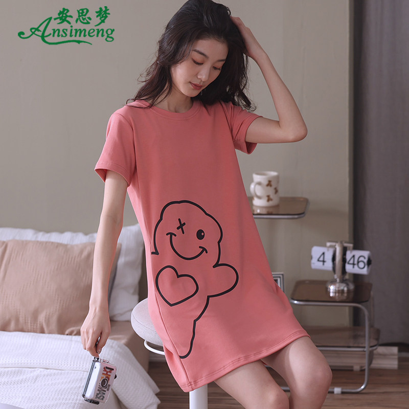 睡裙夏季2022年新款纯棉睡衣裙子 安思梦睡裙
