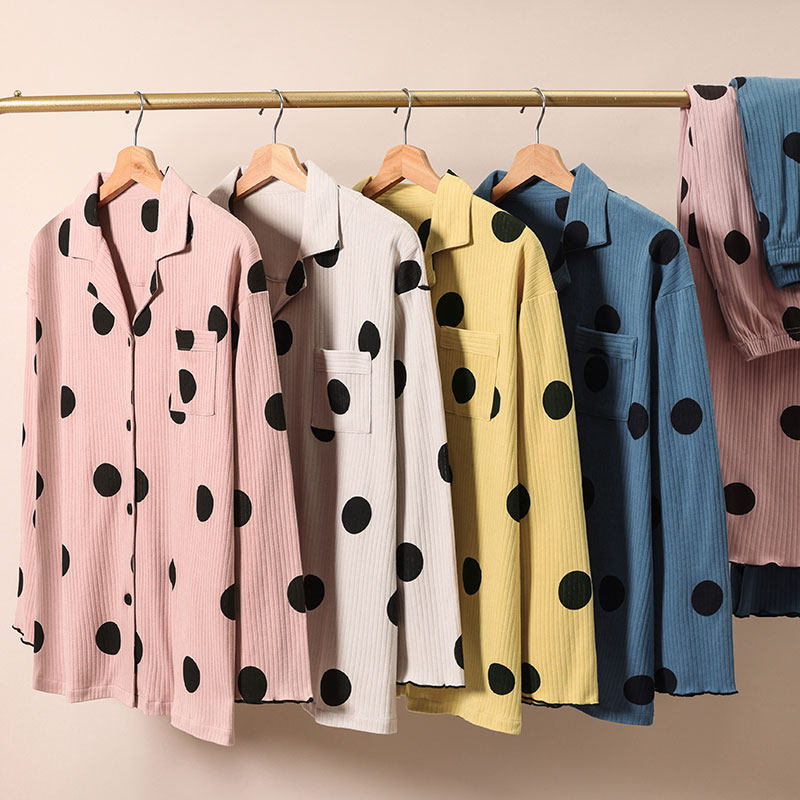 春秋季纯棉长袖2021年新款气质睡衣 安思梦睡衣/家居服套装