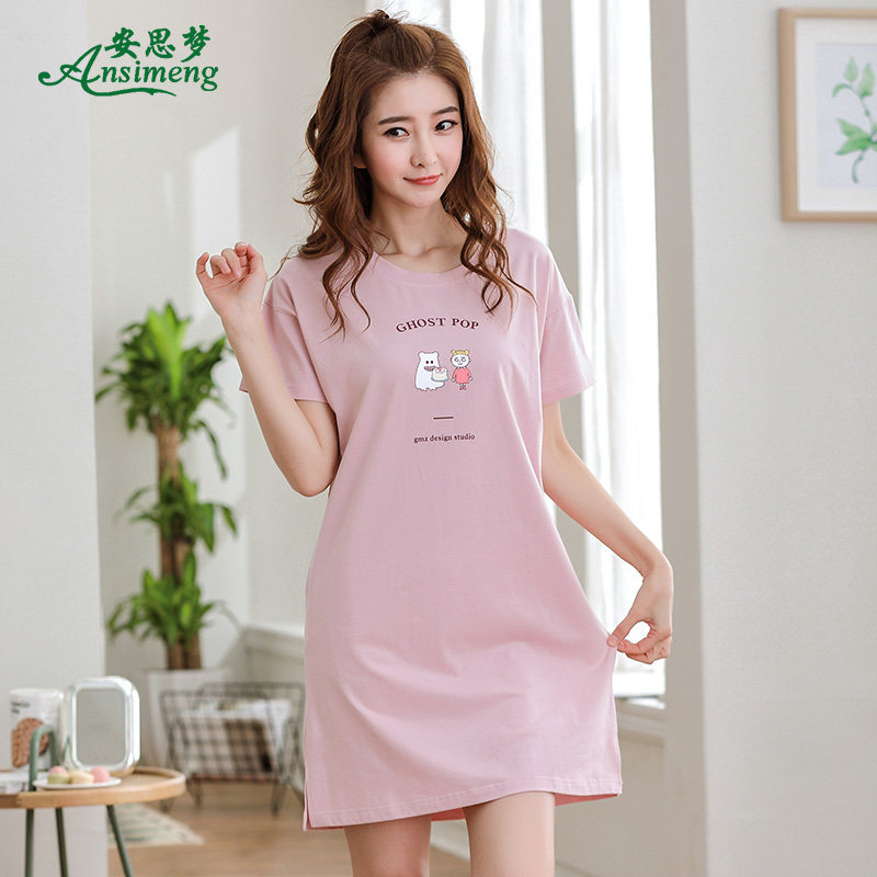 睡裙夏季甜美可爱纯棉短袖连衣裙 安思梦睡裙