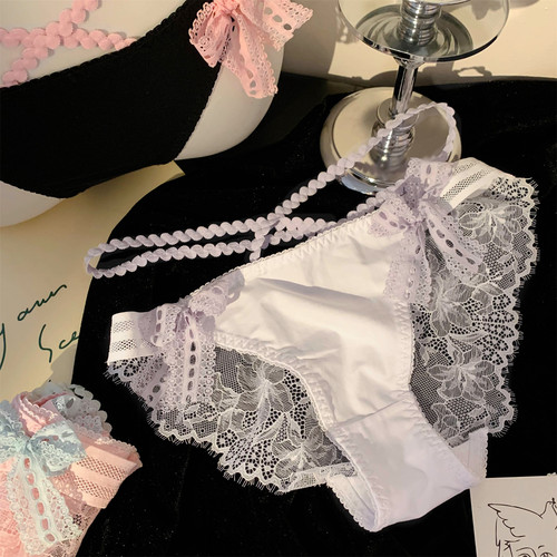 蝶翼轻扬~女生纯欲小心机内裤女2026新款透气蕾丝女士性感三角裤 - 图3