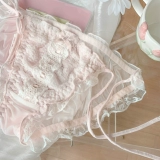 Розовые милые сексуальные летние трусы, хлопковые мягкие штаны, французский стиль