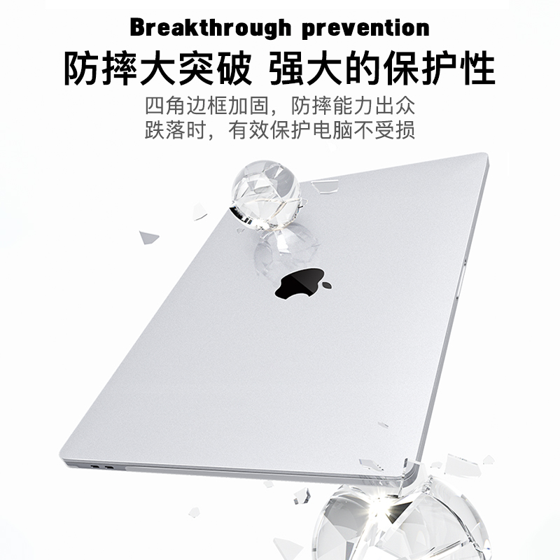ifacemall适用macbook保护壳14寸2023款苹果电脑保护套mac笔记本air15配件Pro16防摔13外壳m1磨砂13.3膜M2-图0