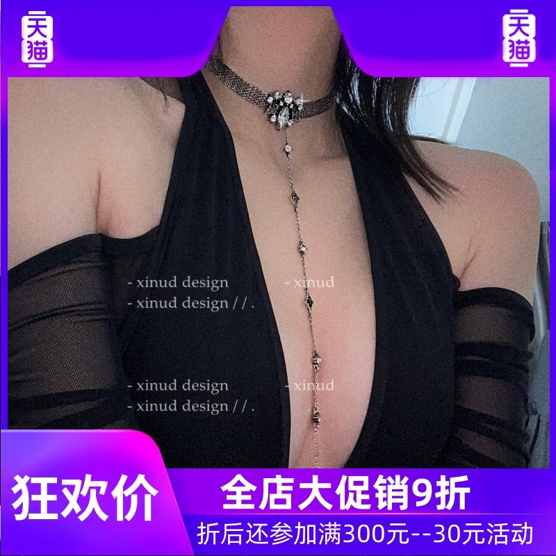 276修饰美颈复古花朵长款锁骨链 灵运宝项坠/吊坠