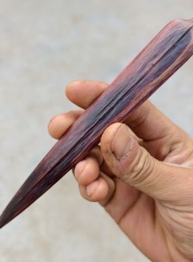 守一孤品◆古风竹叶发簪宽扁檀木纯手工雕刻新中式古风汉服木簪子