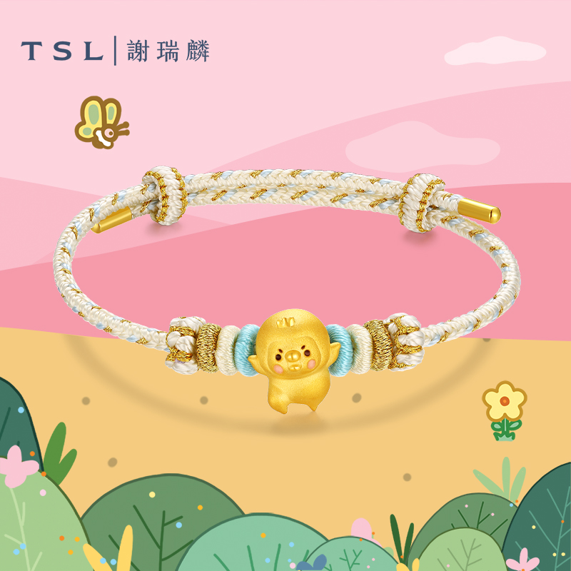 TSL谢瑞麟胖滚家族系列打工人日常黄金转运珠商场同款X5655-X5662 - 图1