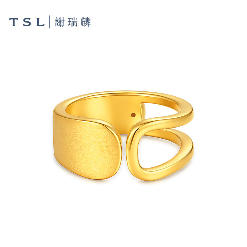 TSL Xie Ruilin Gold Ring 5D Hard Gold Pure Gold Ring Fashion Geometric Pricing Ring XR374