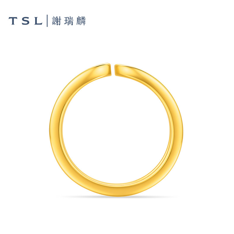TSL Xie Ruilin Gold Ring 5D Hard Gold Pure Gold Ring Fashion Geometric Pricing Ring XR374