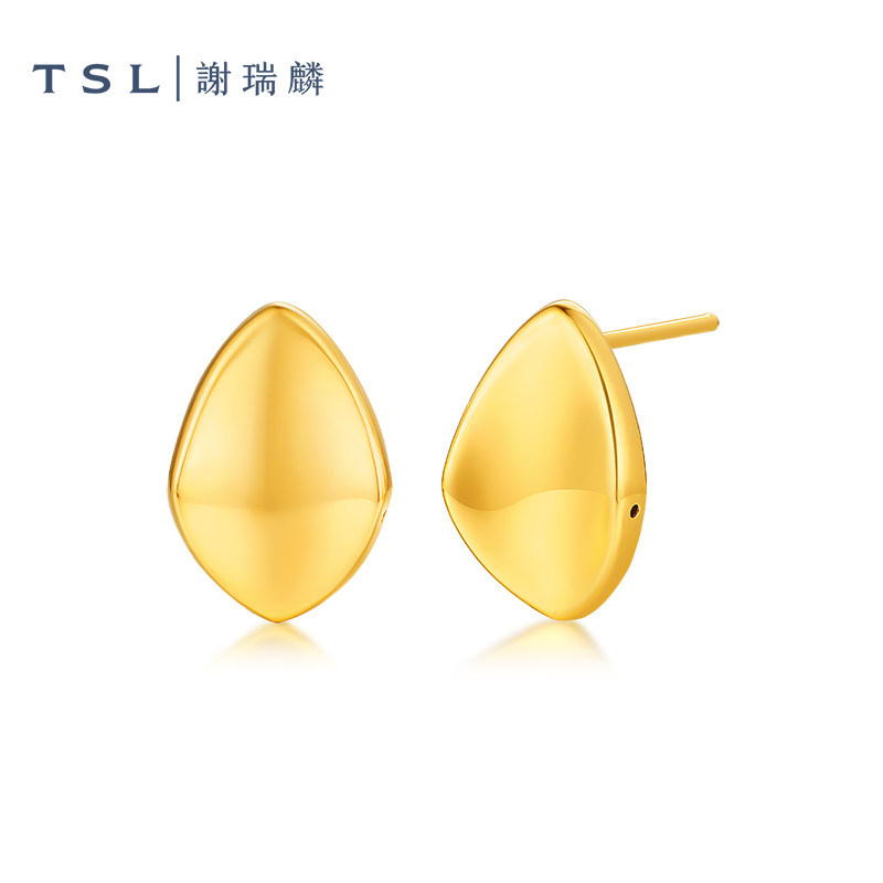 TSL谢瑞麟黄金耳钉5D硬金工艺菱形足金耳饰耳饰新品XR273,淘宝优惠券,粉丝福利购,淘宝优惠卷