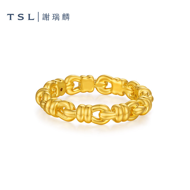TSL Xie Ruilin gold ring 5D hard gold craft pure gold chain ring women XR269