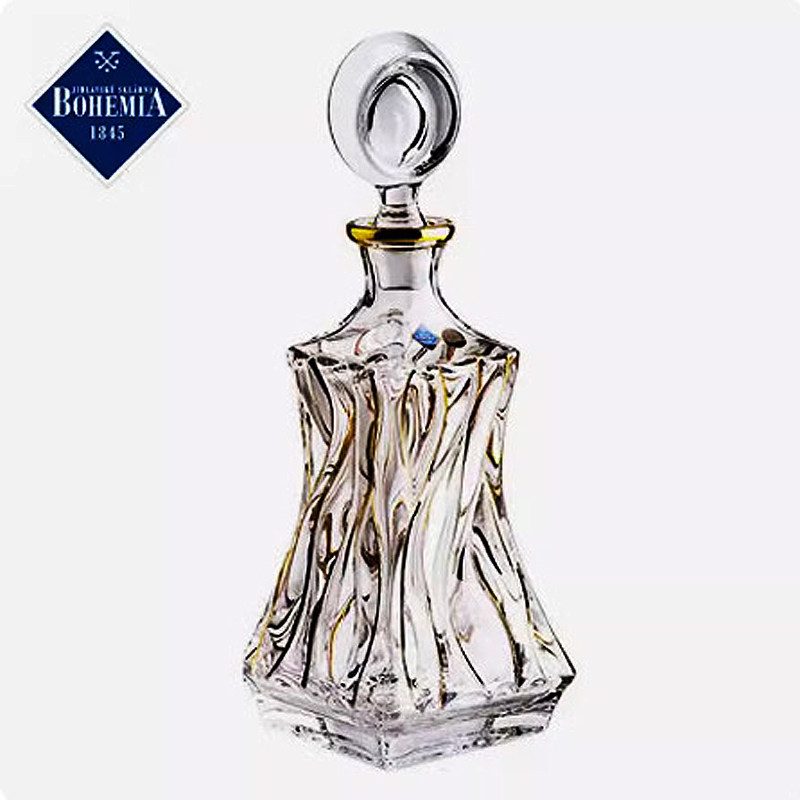 捷克进口BOHEMIA水晶玻璃手工描金XO威士忌酒杯洋酒杯2只礼盒套装,淘宝优惠券,粉丝福利购,淘宝优惠卷