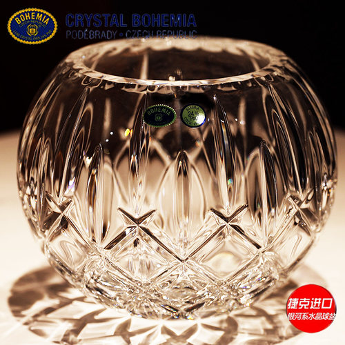 捷克进口BOHEMIA水晶玻璃客厅水养欧式ins球型桌面花瓶插花摆件 - 图2