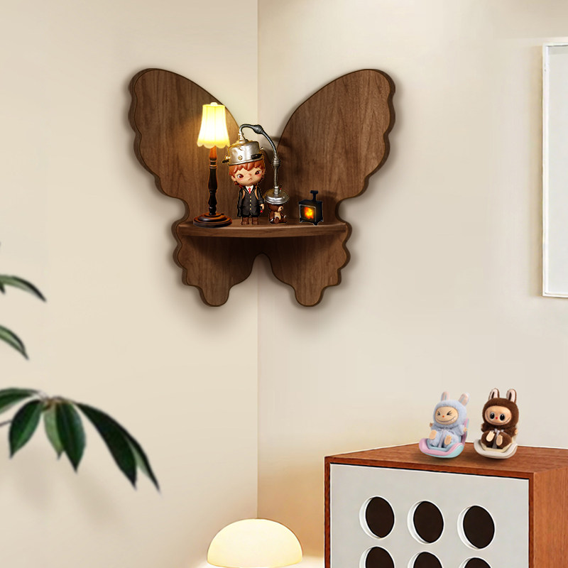 国补盲盒收纳展示架中古风转角置物架墙上手办泡泡玛特蝴蝶陈列架,淘宝优惠券,粉丝福利购,淘宝优惠卷