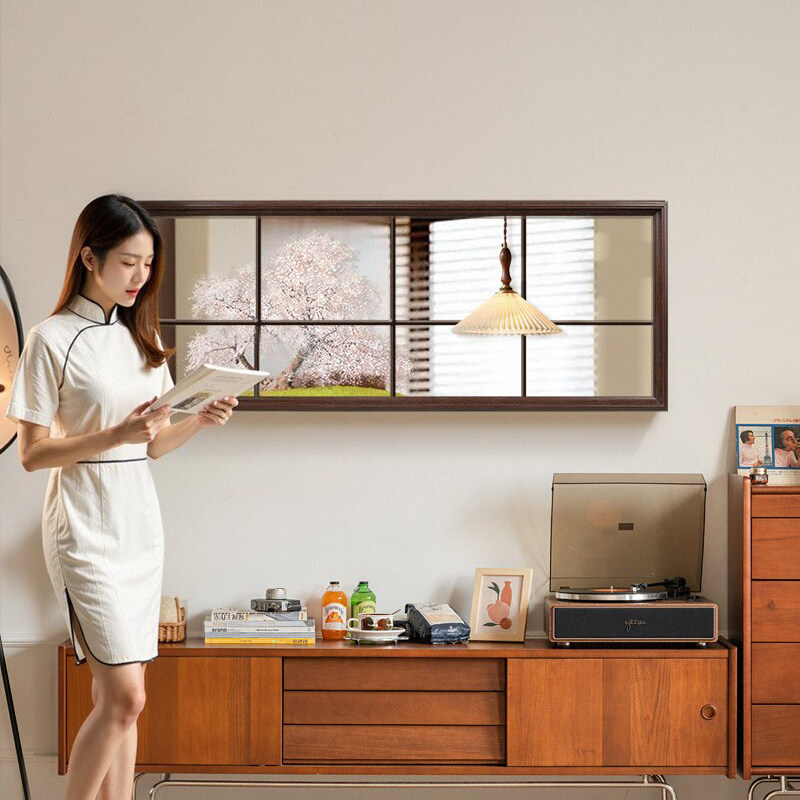 中古风客厅背景墙装饰画法式复古餐厅横版镜子挂画小众高级感壁画,淘宝优惠券,粉丝福利购,淘宝优惠卷