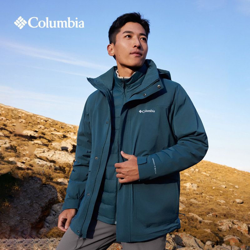 哥伦比亚25秋冬男金点防水冲锋衣700蓬鹅绒内胆三合一外套XE3587,淘宝优惠券,粉丝福利购,淘宝优惠卷