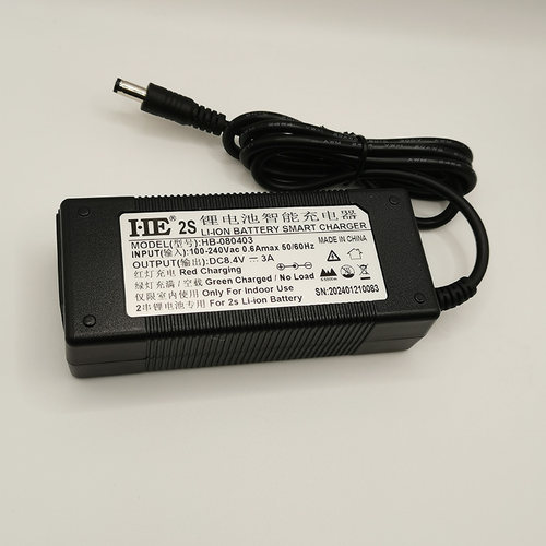 HE智能两串18650聚合物7.4V锂电池充电器电池组8.4V3A 2A 1A 0.5A - 图1
