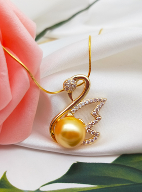 锆石贝珠礼盒装吊坠项链送闺蜜