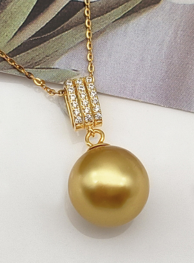 母贝珍珠吊坠项链S925纯银女款