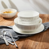 Imhouse Big Soup Bowl Home High -Level Sense Ceramic Dailware Bowl Powl Creative Relief Простая белая фарфоровая миска пищевая миска