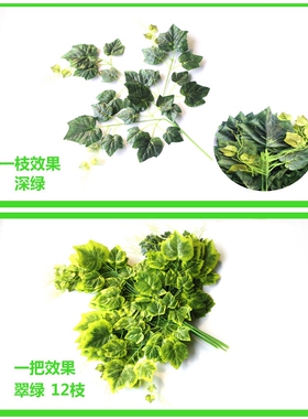 仿真树叶 冬季绑树叶子做树叶子 仿真葡萄树叶假葡萄树枝12/一打