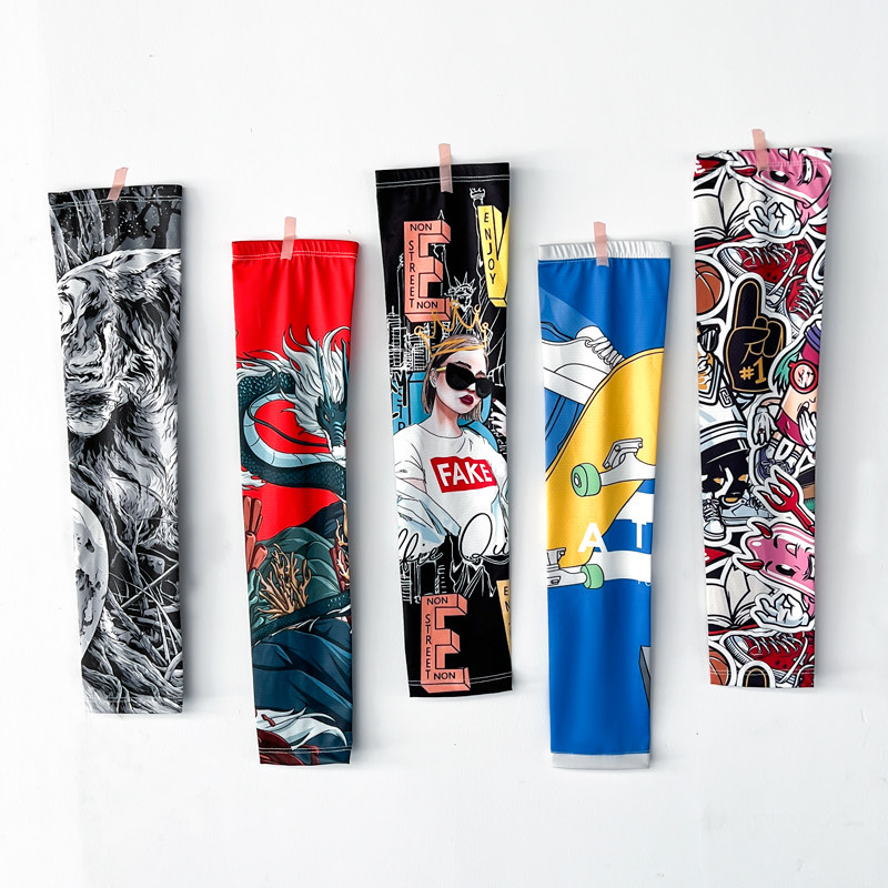 夏季开车骑行摩托车机车钓鱼防晒冰丝手袖套手套男女手臂纹身花臂,淘宝优惠券,粉丝福利购,淘宝优惠卷