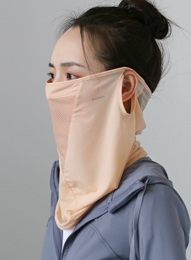 很透气的防晒面罩，套头挂耳护颈