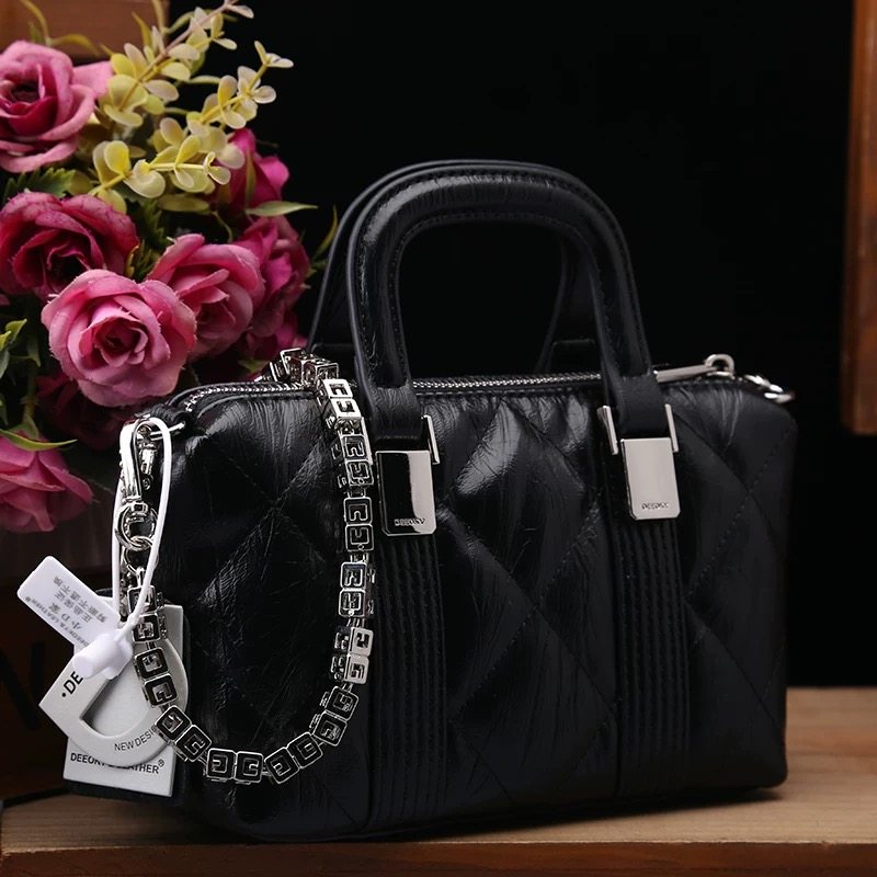 小D家女包2025新款真皮菱格手提包2025新款小香风小众高级斜挎包,淘宝优惠券,粉丝福利购,淘宝优惠卷